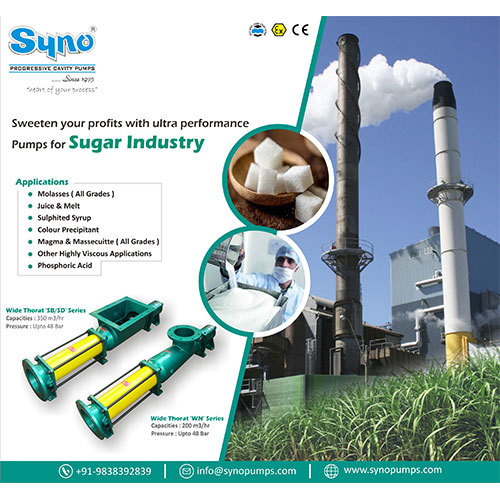 Sugar Industry Molasses Magma Pumps Syno Progressive Cavity Pump